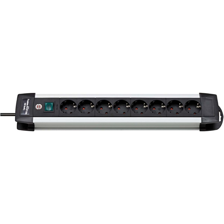 Extension socket Premium-Alu-Line 8-Vei 3.00 m Aluminium/Sort - Beskyttende Kontakt TYPE F i gruppen HJEM, HUS OG HAGE / El og belysning / Grenuttak hos TP E-commerce Nordic AB (C06231)