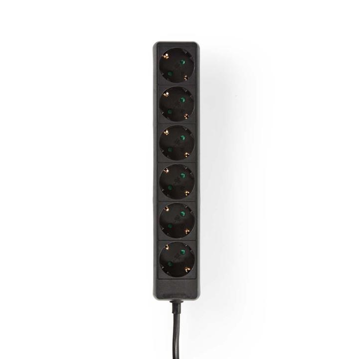 Nedis Extension Socket | Jordet kontakt / Type F (CEE 7/7) | 6-veis | 1.50 m | 3680 W | 16 A | Type av jording: Sidekontakter | 230 V AC 50/60 Hz | Uttaksvinkel: 45 ° | H05VV-F 3G1.5mm² | Sort i gruppen HJEM, HUS OG HAGE / El og belysning / Grenuttak hos TP E-commerce Nordic AB (C06242)