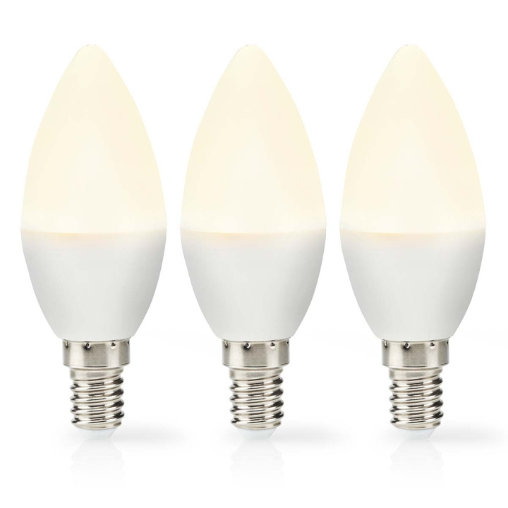 LED pære E14 | Lyshvit | 4.9 W | 470 lm | 2700 K | Varm Hvit | Frosted | 3 stk
