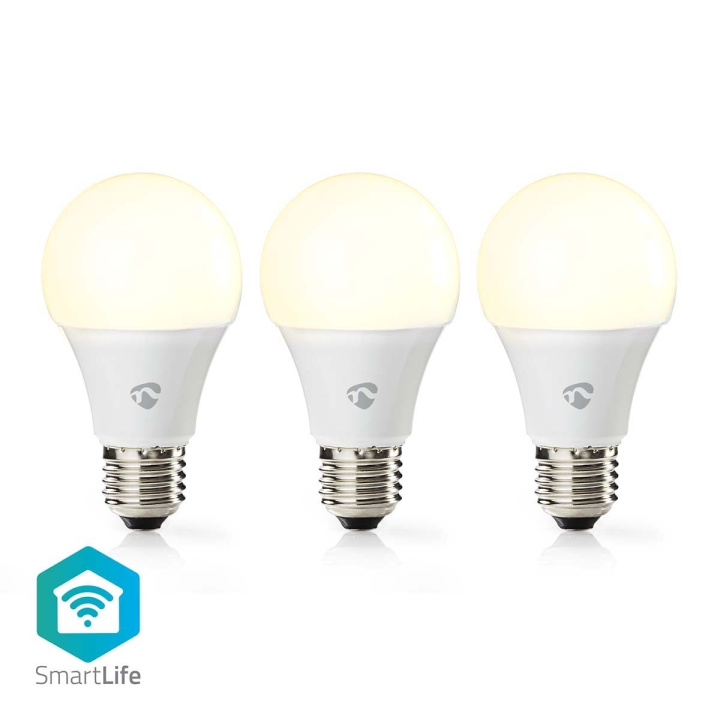 Nedis SmartLife LED-Pære | Wi-Fi | E27 | 800 lm | 9 W | Varm Hvit | 2700 K | Android™ / IOS | A60 | 3 stk i gruppen HJEM, HUS OG HAGE / Smarthus / Smart belysning hos TP E-commerce Nordic AB (C06320)