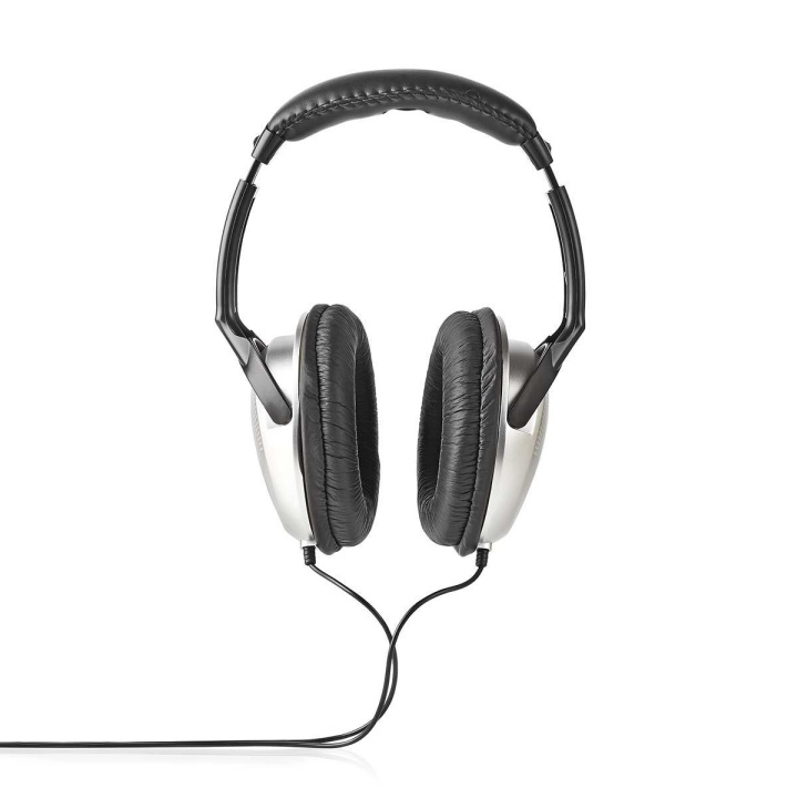 Nedis Over-Ear hodetelefoner med kabel | 3.5 mm | Kabellengde: 2.70 m | Volumkontroll | Sort / Sølv i gruppen Elektronikk / Lyd & Bilde / Hodetelefoner & Tilbehør / Hodetelefoner hos TP E-commerce Nordic AB (C06337)