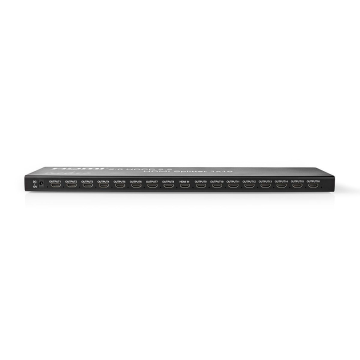 Nedis HDMI ™ Splitter | 16 port(s) | HDMI ™ -inngang | USB-A Hun / 16x HDMI™ utgang | 4K@60Hz | 18 Gbps | Metall | Antrasitt i gruppen Elektronikk / Kabler og adaptere / HDMI / Adaptere hos TP E-commerce Nordic AB (C06359)