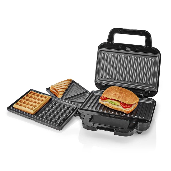 Nedis Multi Grill | Grille / Sandwich / Waffle | 700 W | 22 x 12.5 cm | Automatisk temperaturkontroll | Plast / Rustfritt Stål i gruppen HJEM, HUS OG HAGE / Husholdningsapparater / Brødristere og toastjern / Brødristere hos TP E-commerce Nordic AB (C06456)