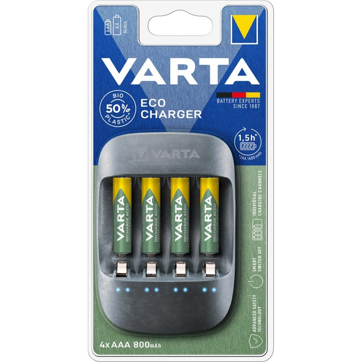 Økolader AA/AAA inkludert 4x AA 2100 mAh i gruppen Elektronikk / Batterier & Ladere / Batterilader hos TP E-commerce Nordic AB (C06480)