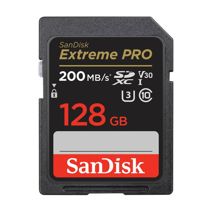 SanDisk SDXC Extreme Pro 128GB 200MB/s UHS-I C10 V30 U3 i gruppen Elektronikk / Lagringsmedia / Minnekort / SD/SDHC/SDXC hos TP E-commerce Nordic AB (C06655)