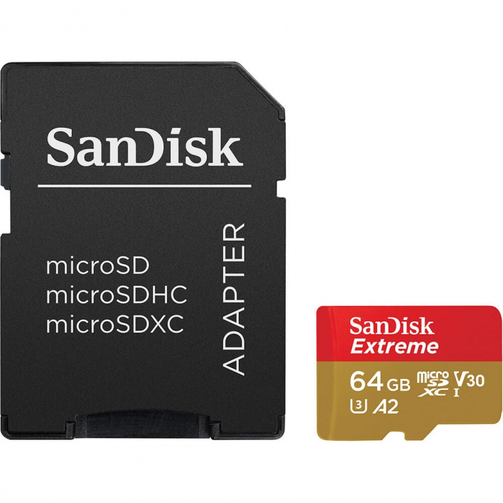 MicroSDXC Extreme 64GB Adapter 170MB/s A2 C10 V30 i gruppen Elektronikk / Lagringsmedia / Minnekort / MicroSD/HC/XC hos TP E-commerce Nordic AB (C06659)