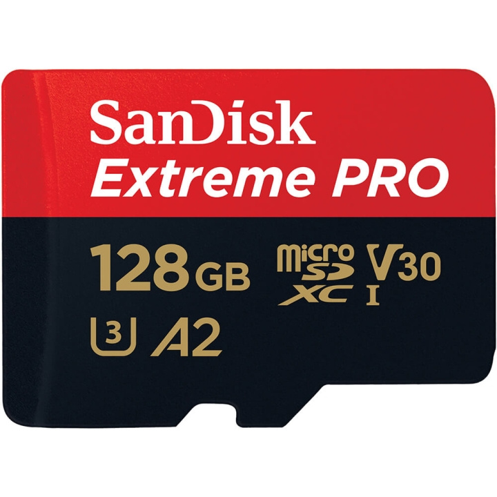SanDisk MicroSDXC Extreme Pro 128GB 200MB/s A2 C10 V30 UHS-I i gruppen Elektronikk / Lagringsmedia / Minnekort / MicroSD/HC/XC hos TP E-commerce Nordic AB (C06665)