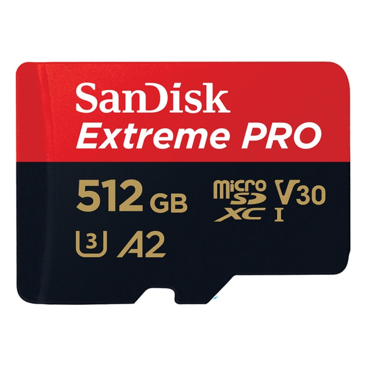 SanDisk MicroSDXC Extreme Pro 512GB 200MB/s A2 C10 V30 UHS-I i gruppen Elektronikk / Lagringsmedia / Minnekort / MicroSD/HC/XC hos TP E-commerce Nordic AB (C06667)