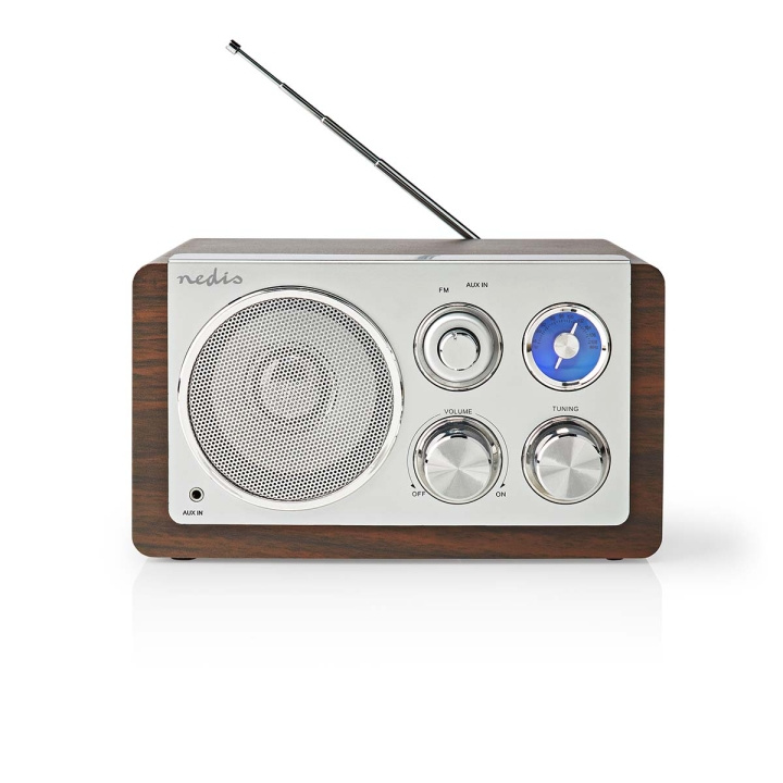 Nedis FM-radio | Bord design | FM | Nettstrøm drevet | Analog | 15 W | IP20 | Brun i gruppen Elektronikk / Lyd & Bilde / Hjemmekino, HiFi og bærbar / Radio & Vekkerklokker / Radio hos TP E-commerce Nordic AB (C06763)