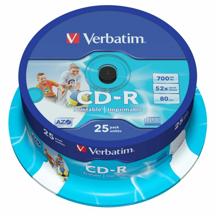 CD-R AZO Wide Inkjet Printable 700 MB 52x 25 Pakke Spindel i gruppen Elektronikk / Lagringsmedia / CD/DVD/BD-plater / CD-R hos TP E-commerce Nordic AB (C06778)