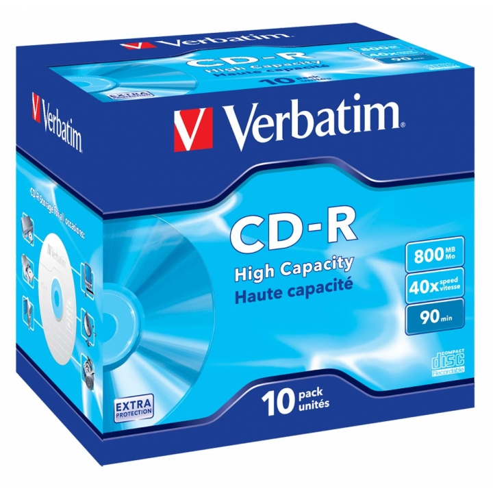 CD-R High Capacity 40x 800MB 10 Pakke Jewel Case Extra Protection i gruppen Elektronikk / Lagringsmedia / CD/DVD/BD-plater / CD-R hos TP E-commerce Nordic AB (C06781)