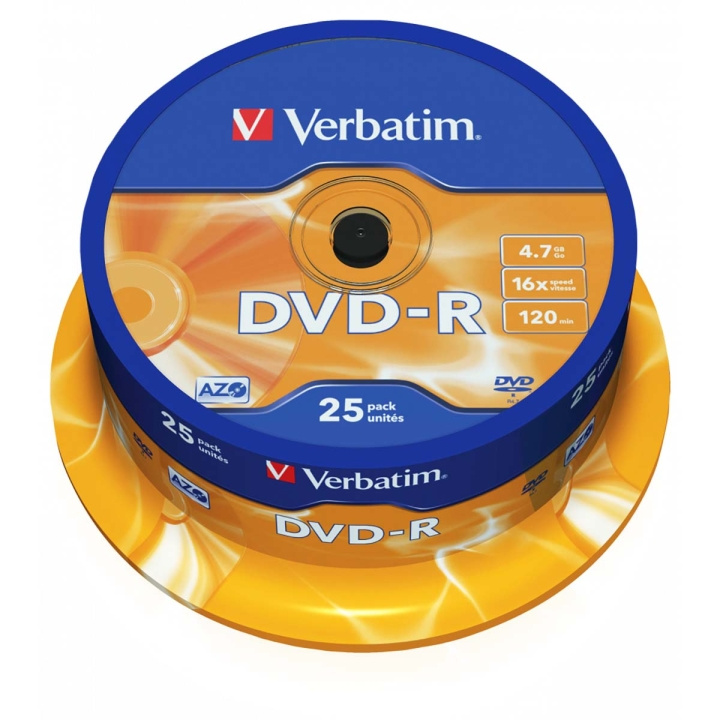 DVD-R AZO 16x 4.7GB 25 Pakke Spindel Matt Sølv i gruppen Elektronikk / Lagringsmedia / CD/DVD/BD-plater / DVD-R hos TP E-commerce Nordic AB (C06784)