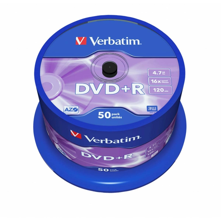 DVD+R AZO 16x 4.7GB 50 Pakke Spindel Matt Sølv i gruppen Elektronikk / Lagringsmedia / CD/DVD/BD-plater / DVD+R hos TP E-commerce Nordic AB (C06794)