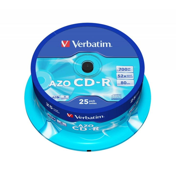 CD-R AZO Crystal 700 MB 52x 25 Pakke Spindel i gruppen Elektronikk / Lagringsmedia / CD/DVD/BD-plater / CD-R hos TP E-commerce Nordic AB (C06795)