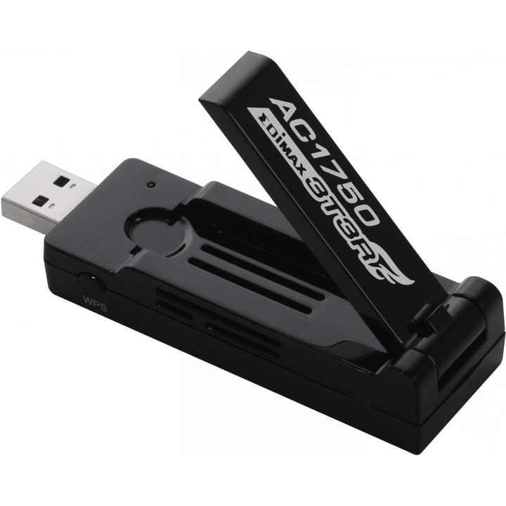 Edimax AC1750 Dual-Band Wi-Fi USB 3.0-adapter med 180-graders justerbar antenne Svart i gruppen Datautstyr / Nettverk / Nettverkskort / USB Trådløs hos TP E-commerce Nordic AB (C06812)