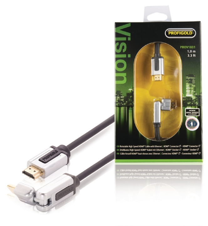 Nedis Høyhastighets HDMI-kabel med Ethernet HDMI-kontakt - HDMI-kontakt roterbar 1,00 m svart i gruppen Elektronikk / Kabler og adaptere / HDMI / Kabler hos TP E-commerce Nordic AB (C06855)