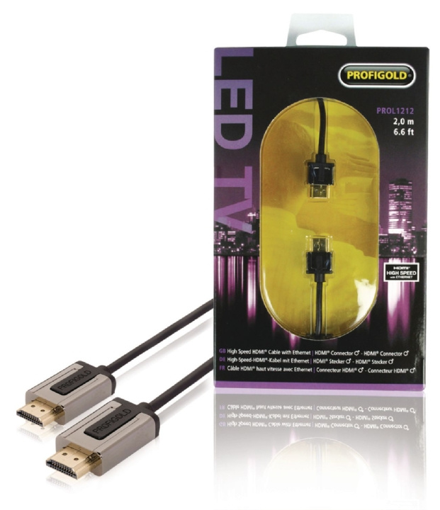 High Speed HDMI-Kabel med Ethernet HDMI Kontakt - HDMI Kontakt 2.00 m Sort i gruppen Elektronikk / Kabler og adaptere / HDMI / Kabler hos TP E-commerce Nordic AB (C06868)