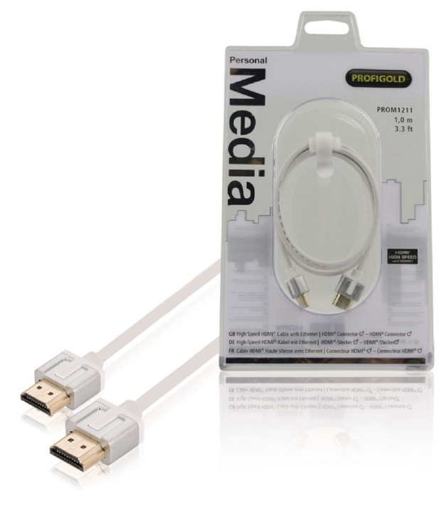 Nedis High Speed HDMI-Kabel med Ethernet HDMI Kontakt - HDMI Kontakt 1.00 m Hvit i gruppen Elektronikk / Kabler og adaptere / HDMI / Kabler hos TP E-commerce Nordic AB (C06869)