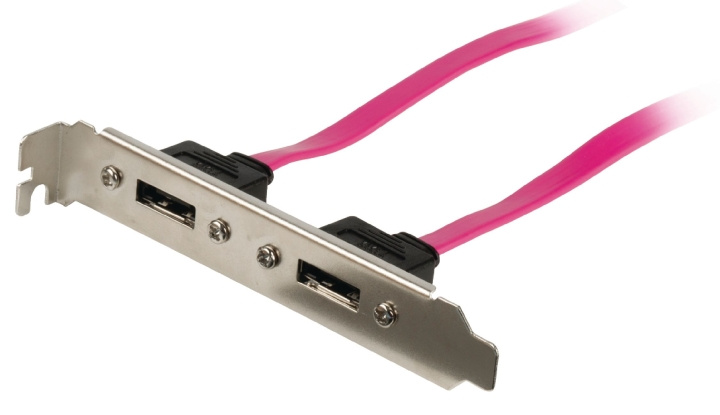 Valueline SATA 3 Gb/s Kabel Internal 2 stk. SATA 7-Pinners, Hun - 2 stk. SATA 7-Pinners, Brakett 0.50 m Rød i gruppen Datautstyr / Kabler og adaptere / Intern / SATA hos TP E-commerce Nordic AB (C06873)