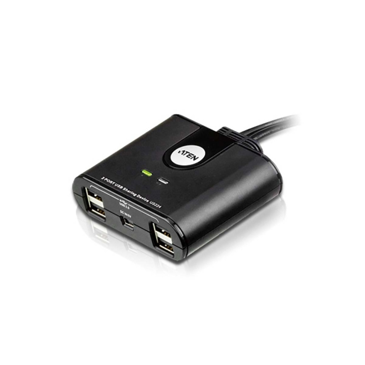 ATEN 2-port USB-Omkopplare Svart i gruppen Datautstyr / Datamaskin Tilbehør / USB-Hubs hos TP E-commerce Nordic AB (C06900)