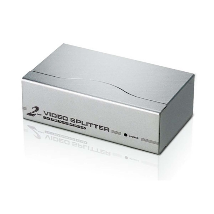 ATEN 2-Port VGA-Splitter Sølv i gruppen Datautstyr / Kabler og adaptere / VGA / Adaptere hos TP E-commerce Nordic AB (C06901)