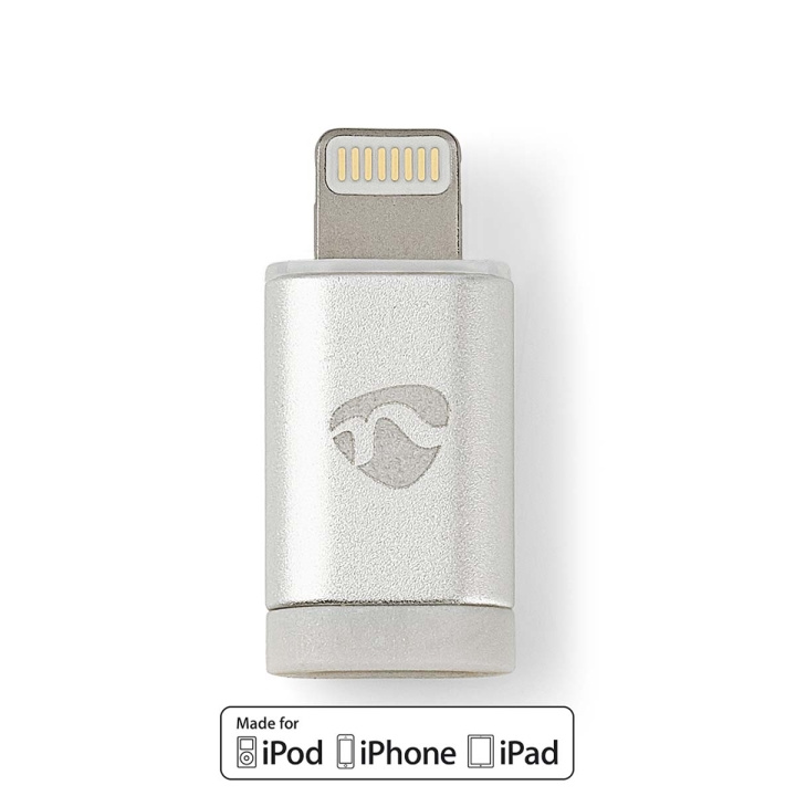 Nedis Lightning Adapter | Apple Lightning 8-Pinners | USB Micro-B Hun | Gull belagt | Rund | Aluminium i gruppen SMARTTELEFON & NETTBRETT / Ladere og Kabler / Adaptere hos TP E-commerce Nordic AB (C06929)