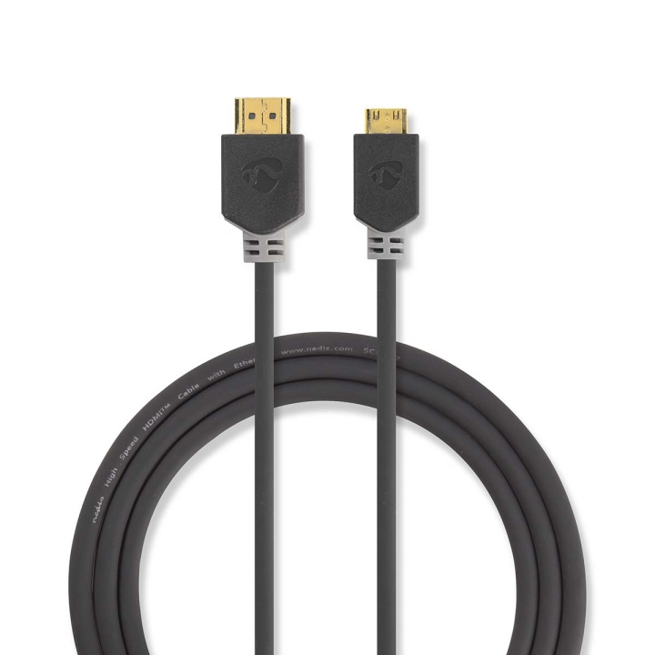 Nedis High Speed ​​HDMI ™ kabel med Ethernet | HDMI ™ -kontakt | HDMI ™ minikontakt | 4K@60Hz | 18 Gbps | 2.00 m | Rund | PVC | Antrasitt | Vindus boks i gruppen Elektronikk / Kabler og adaptere / HDMI / Kabler hos TP E-commerce Nordic AB (C07003)