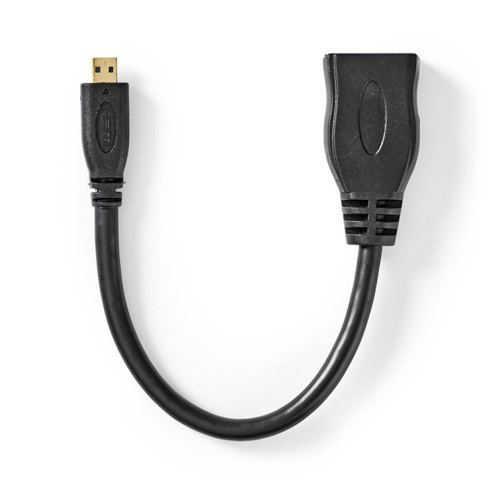 Nedis High Speed ​​HDMI ™ kabel med Ethernet | HDMI ™ mikrokontakt | HDMI™ Output | 4K@30Hz | 10.2 Gbps | 0.20 m | Rund | PVC | Sort | Konvolutt i gruppen Elektronikk / Kabler og adaptere / HDMI / Kabler hos TP E-commerce Nordic AB (C07007)