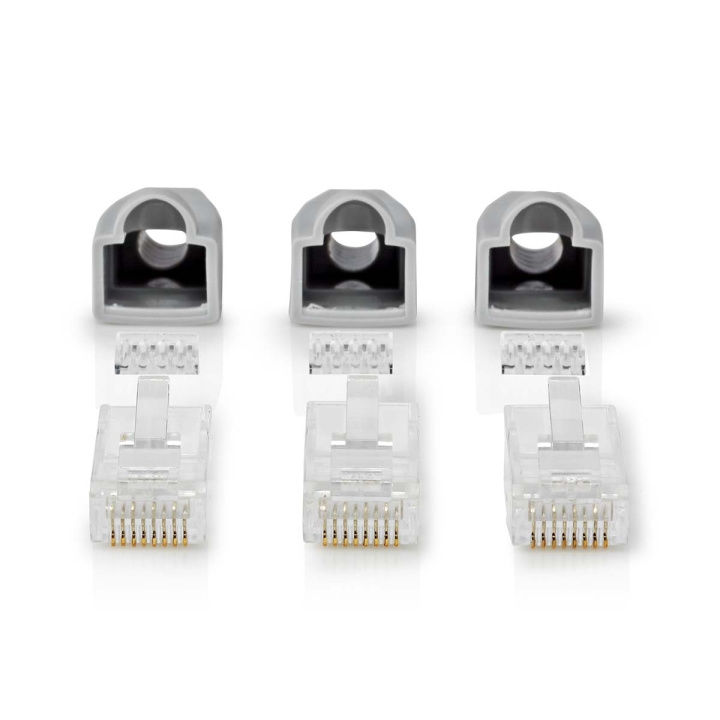 Nedis RJ45-kontakt | Hann | Solid STP CAT6 | Rett | Gull belagt | 10 stk. | PVC | Grå | Boks i gruppen Datautstyr / Kabler og adaptere / Nettverk / Adaptere og koblinger hos TP E-commerce Nordic AB (C07032)