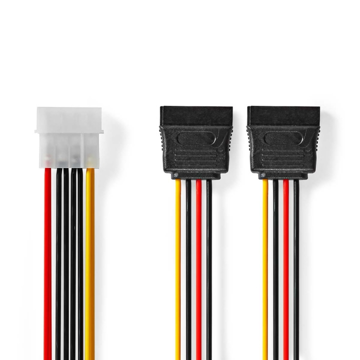 Nedis Intern Strømkabel | Molex Han | 2x SATA 15-Pin Hun | Gull belagt | 0.15 m | Rund | PVC | Flerfarget | Konvolutt i gruppen Datautstyr / Kabler og adaptere / Intern / Strømkabler og adaptere hos TP E-commerce Nordic AB (C07354)