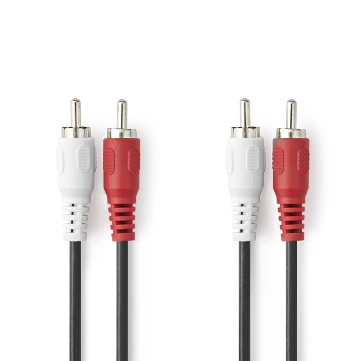 Stereo lydkabel | 2x RCA Han | 2x RCA Han | Nikkel belagt | 10.0 m | Rund | Hvit / Rød | Konvolutt i gruppen Elektronikk / Lyd & Bilde / Høyttalere & tilbehør / Tilbehør hos TP E-commerce Nordic AB (C07407)