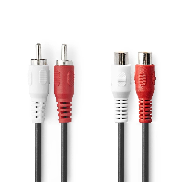 Nedis Stereo lydkabel | 2x RCA Han | 2x RCA Hun | Nikkel belagt | 5.00 m | Rund | Sort | Konvolutt i gruppen Elektronikk / Lyd & Bilde / Høyttalere & tilbehør / Tilbehør hos TP E-commerce Nordic AB (C07409)