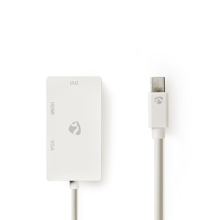 Nedis Mini Displayport-kabel | DisplayPort 1.2 | Mini DisplayPort Han | DVI-D 24+1-Pins Hun / HDMI ™ -inngang / VGA Hun 15p | 21.6 Gbps | Nikkel belagt | 0.20 m | Rund | PVC | Hvit | Blister i gruppen Datautstyr / Kabler og adaptere / DisplayPort / Adaptere hos TP E-commerce Nordic AB (C07439)