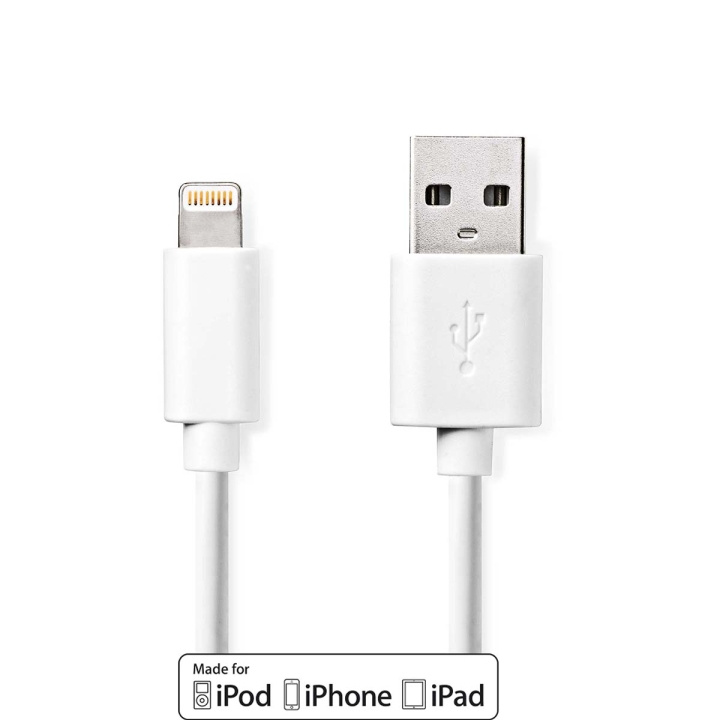 Nedis Lightning Kabel | USB 2.0 | Apple Lightning 8-Pinners | USB-A Han | 480 Mbps | Nikkel belagt | 2.00 m | Rund | PVC | Hvit | Boks i gruppen SMARTTELEFON & NETTBRETT / Ladere og Kabler / Kabler / Kabler Lightning hos TP E-commerce Nordic AB (C07443)