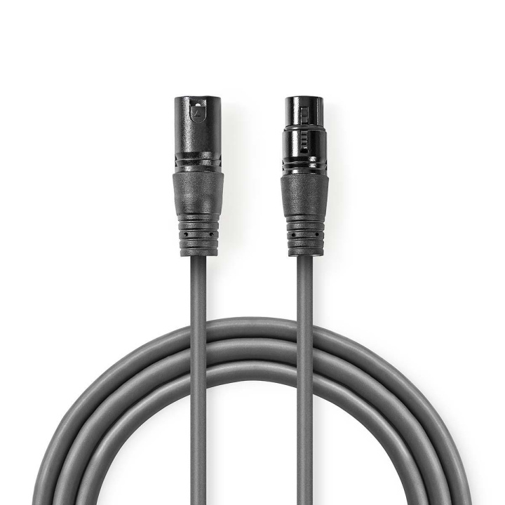 Nedis DMX Adapter Cable | XLR 3-Pin Han | XLR 3-Pin Hun | Nikkel belagt | 1.00 m | Rund | PVC | Mørk Grå | Pappetui i gruppen Elektronikk / Kabler og adaptere / Lyd analog / Adaptere hos TP E-commerce Nordic AB (C07575)