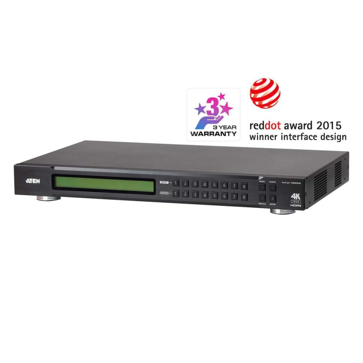 8x 8 Portar True 4K HDMI-bryter Svart i gruppen Datautstyr / Kabler og adaptere / HDMI/VGA/DVI-switcher hos TP E-commerce Nordic AB (C07592)