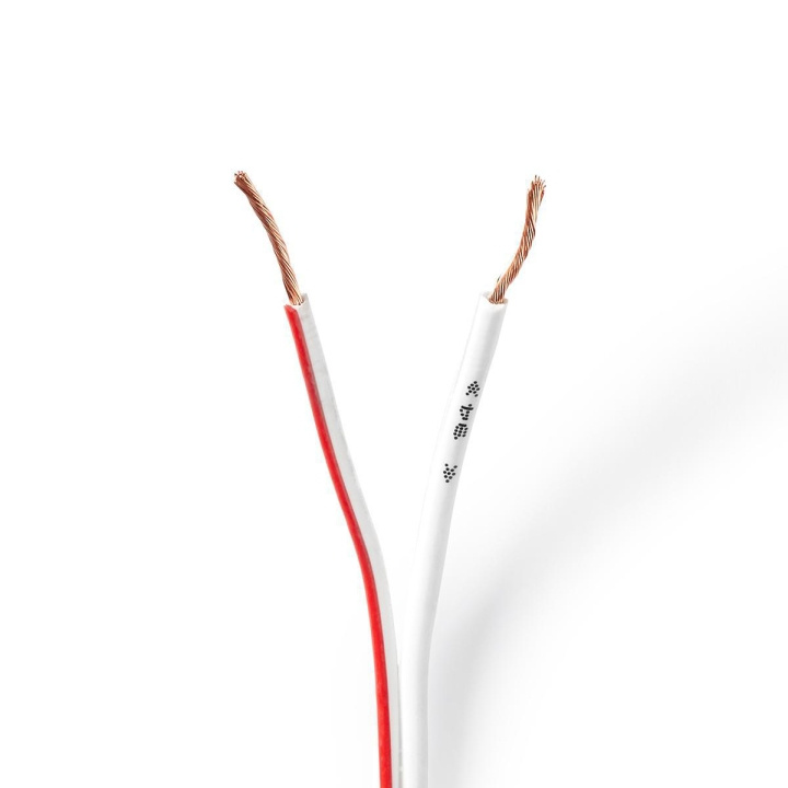 Speaker Cable | 2x 0.75 mm² | Kobber | 25.0 m | Rund | PVC | Hvit | Rull i gruppen Elektronikk / Lyd & Bilde / Høyttalere & tilbehør / Tilbehør hos TP E-commerce Nordic AB (C07651)