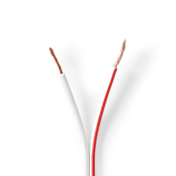 Nedis Speaker Cable | 2x 1.50 mm² | Kobber | 100.0 m | Rund | PVC | Hvit | Rull i gruppen Elektronikk / Lyd & Bilde / Høyttalere & tilbehør / Tilbehør hos TP E-commerce Nordic AB (C07657)