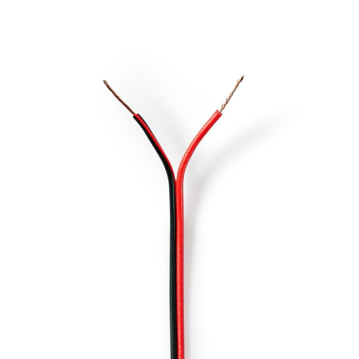 Nedis Speaker Cable | 2 x 0.50 mm² | CCA | 100.0 m | Rund | PVC | Rød / Sort | Pakk Inn i gruppen Elektronikk / Lyd & Bilde / Høyttalere & tilbehør / Tilbehør hos TP E-commerce Nordic AB (C07668)