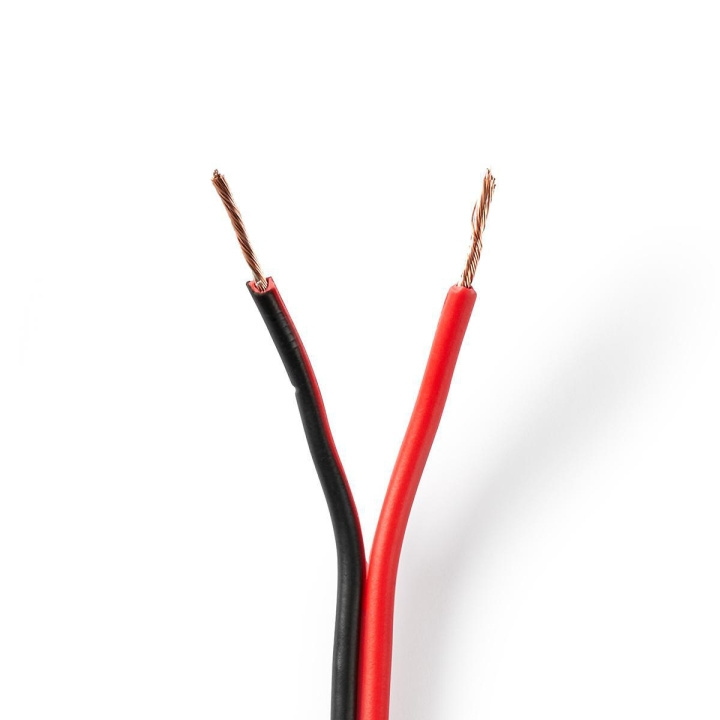 Nedis Speaker Cable | 2 x 0.75 mm² | CCA | 100.0 m | Rund | PVC | Rød / Sort | Pakk Inn i gruppen Elektronikk / Lyd & Bilde / Høyttalere & tilbehør / Tilbehør hos TP E-commerce Nordic AB (C07673)