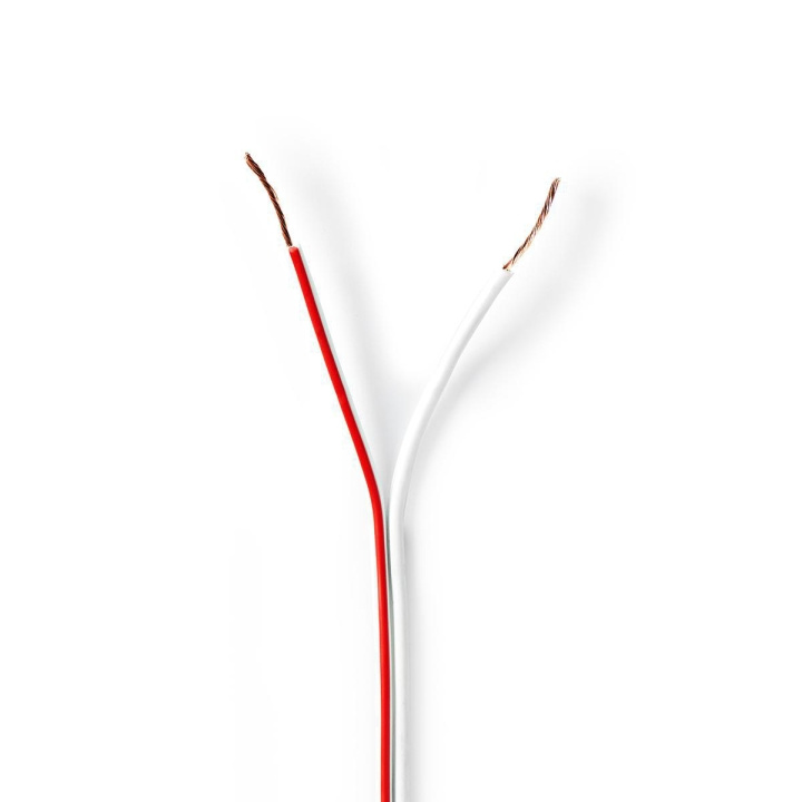 Nedis Speaker Cable | 2 x 0.50 mm² | CCA | 100.0 m | Rund | PVC | Hvit | Pakk Inn i gruppen Elektronikk / Kabler og adaptere / Høyttalerkabler hos TP E-commerce Nordic AB (C07674)