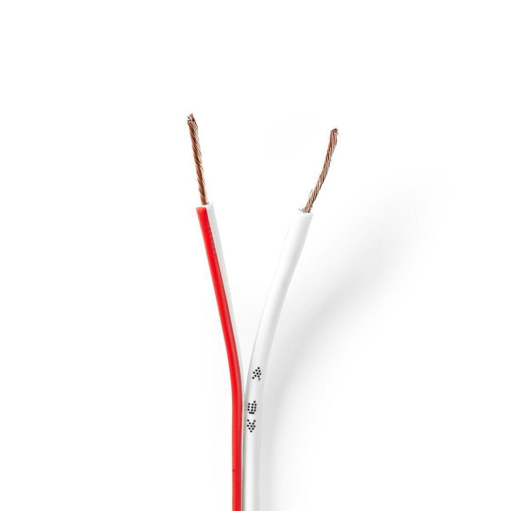 Nedis Speaker Cable | 2x 0.75 mm² | CCA | 100.0 m | Rund | PVC | Hvit | Pakk Inn i gruppen Elektronikk / Lyd & Bilde / Høyttalere & tilbehør / Tilbehør hos TP E-commerce Nordic AB (C07677)