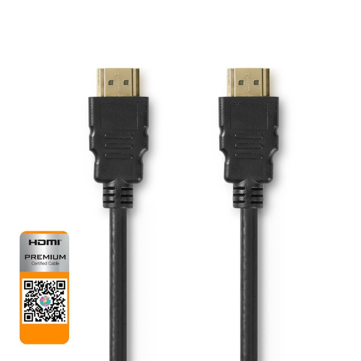Nedis Premium High Speed ​​HDMI ™ kabel med Ethernet | HDMI ™ -kontakt | HDMI ™ -kontakt | 4K@60Hz | 18 Gbps | 5.00 m | Rund | PVC | Sort | Plastpose i gruppen Elektronikk / Kabler og adaptere / HDMI / Kabler hos TP E-commerce Nordic AB (C07724)