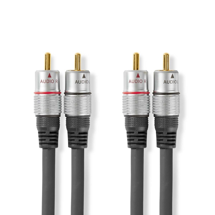 Nedis Stereo lydkabel | 2x RCA Han | 2x RCA Han | Gull belagt | 0.80 m | Rund | Antrasitt | Boks i gruppen Elektronikk / Lyd & Bilde / Høyttalere & tilbehør / Tilbehør hos TP E-commerce Nordic AB (C07729)