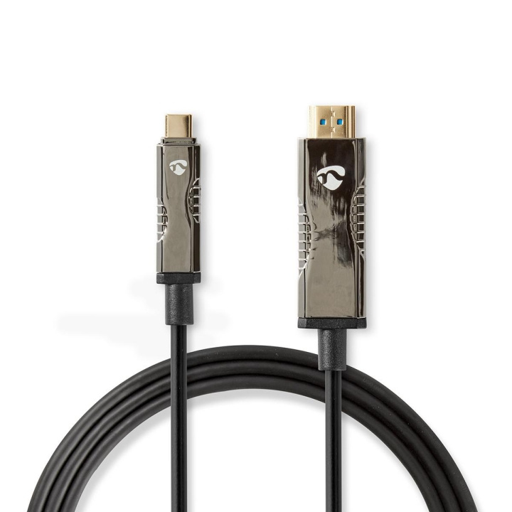 Nedis Aktiv optisk USB-kabel | USB-C™ Hann | HDMI ™ -kontakt | 18 Gbps | 10.0 m | Rund | PVC | Sort | Gaveeske i gruppen Elektronikk / Kabler og adaptere / HDMI / Kabler hos TP E-commerce Nordic AB (C07766)
