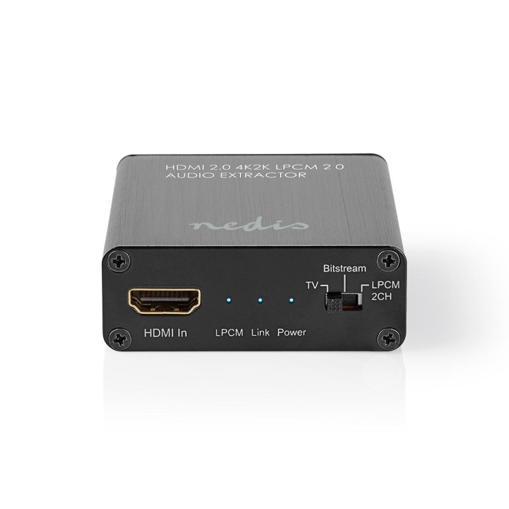 Nedis HDMI ™ Extractor | HDMI ™ -inngang | HDMI™ Utgang / TosLink Hun / 1x 3.5 mm | Maksimum oppløsning: 4K@60Hz | 18 Gbps | Metall | Antrasitt | Gaveeske i gruppen Elektronikk / Kabler og adaptere / HDMI / Adaptere hos TP E-commerce Nordic AB (C07831)