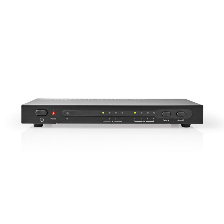 Nedis HDMI ™ Matrix Switch | 4 stk. 2-porters port(s) | 4x HDMI™ Inngang | 2x HDMI ™ -utgang | 4K@30Hz | 3.4 Gbps | Fjernstyrtkontrolert | Metall | Antrasitt i gruppen Elektronikk / Kabler og adaptere / HDMI / Adaptere hos TP E-commerce Nordic AB (C07832)