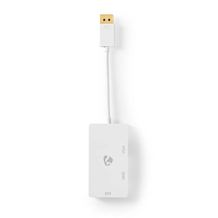 Nedis Displayport-adapter | DisplayPort Han | DVI-D 24+1-Pins Hun / HDMI™ Hun / VGA Hun 15p | 4K@60Hz | Gull belagt | Kan Veksles | 0.20 m | Rund | ABS | ABS | Hvit | Boks i gruppen Elektronikk / Kabler og adaptere / HDMI / Adaptere hos TP E-commerce Nordic AB (C07917)