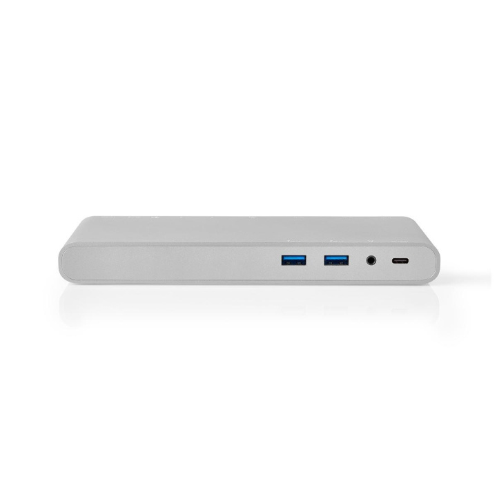Nedis USB Docking Station | USB 3.2 Gen 1 | USB-C™ Hann | DisplayPort Hun / HDMI™ Output / RJ45 Hun / VGA Hun 15p / 2 stk. 3.5 mm, hunn / 2x USB-C™ / 4x USB-A | 0.20 m | Rund | Nikkel belagt | Flettet / Nylon | Hvit | Vindusboks med Euro Lock i gruppen Datautstyr / Bærbare datamaskiner og tilbehør / Dokkingstasjoner hos TP E-commerce Nordic AB (C07944)