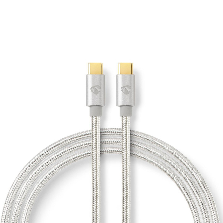 Nedis USB-kabel | USB 2.0 | USB-C™ Hann | USB-C™ Hann | 100 W | 480 Mbps | Gull belagt | 1.00 m | Rund | Flettet / Nylon | Sølv | Deksel Vindusboks i gruppen SMARTTELEFON & NETTBRETT / Ladere og Kabler / Kabler / Kabler type C hos TP E-commerce Nordic AB (C07951)